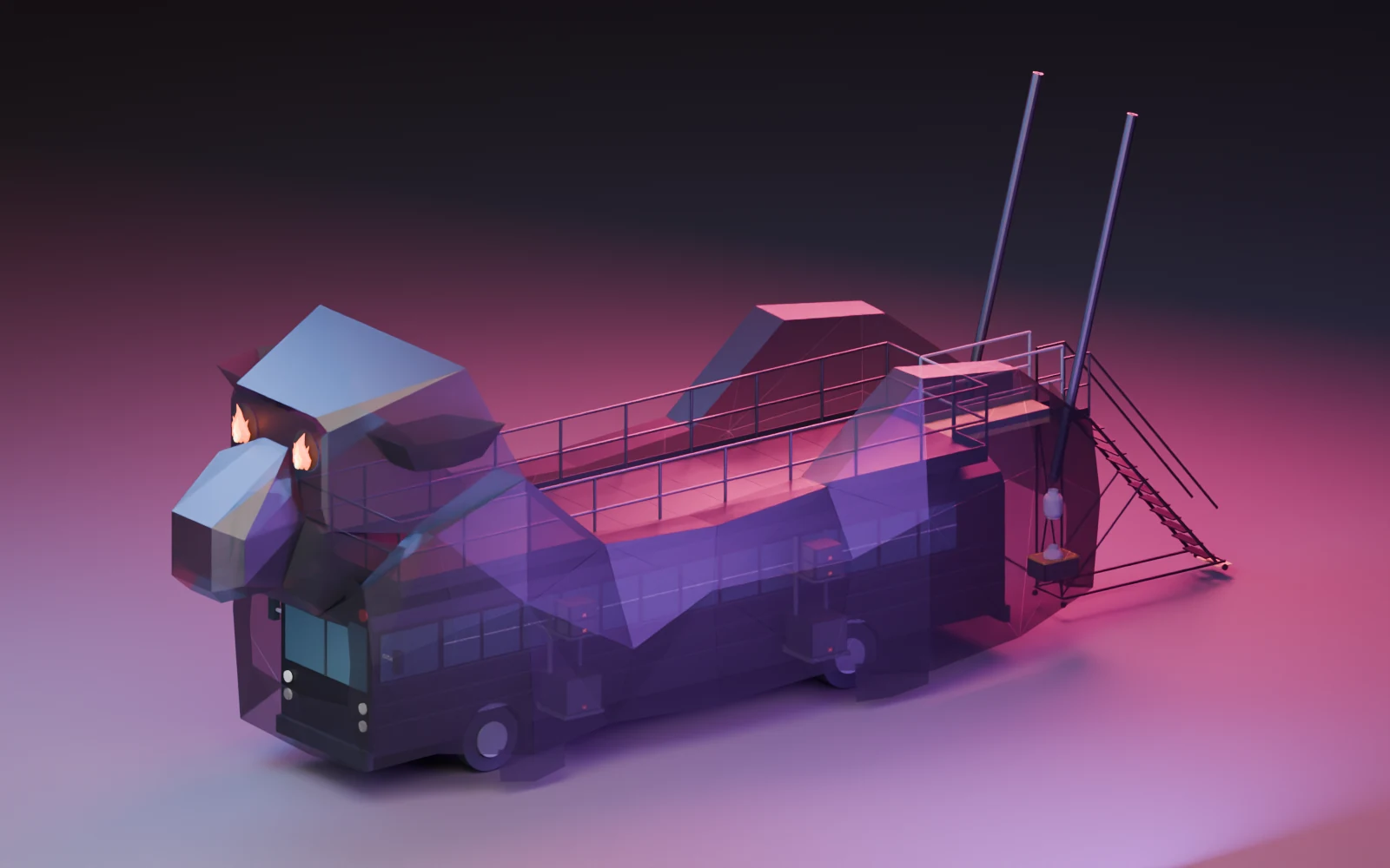 Three-quarter view of the complete BAAABS design